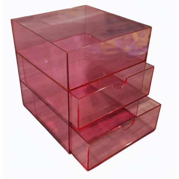 At Home Neon Pink 2-Drawer Storage Organizer - Picture 1 of 11